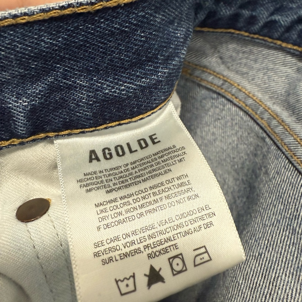 Agolde 90s Pinch Dark Wash Distressed Jeans Size 28 - Picture 4 of 6
